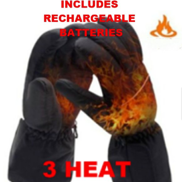Men's Large Heated Gloves (104-140^F) 3-Way Heat Switch W/Rechargeable Batteries - Picture 1 of 8